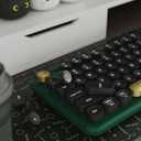 x UBOTIE Colorful Wireless Keyboard and Mouse, Full-Sized Office Keyboard with Typewriter Flexible Keys, 2.4GHz Dropout-Free Connection, Wrist Rest, Optical Mouse for PC Laptop(Black Green)