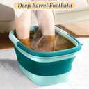 Collapsible Foot Spa Bath Massager for Dry Cracked Feet, Feet Soaking Tub with Massage Acupoint, Pedicure Foot Soak Basin Plastic Bucket with Handle(Green)