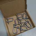 Stainless Steel 304 D Shape Shackle 5/32", 1/4", 5/16",3/8", 9/16", for Chains Wirerope Lifting Outdoor Camping Survival Rope Bracelets Or for Heavy Duty Construction