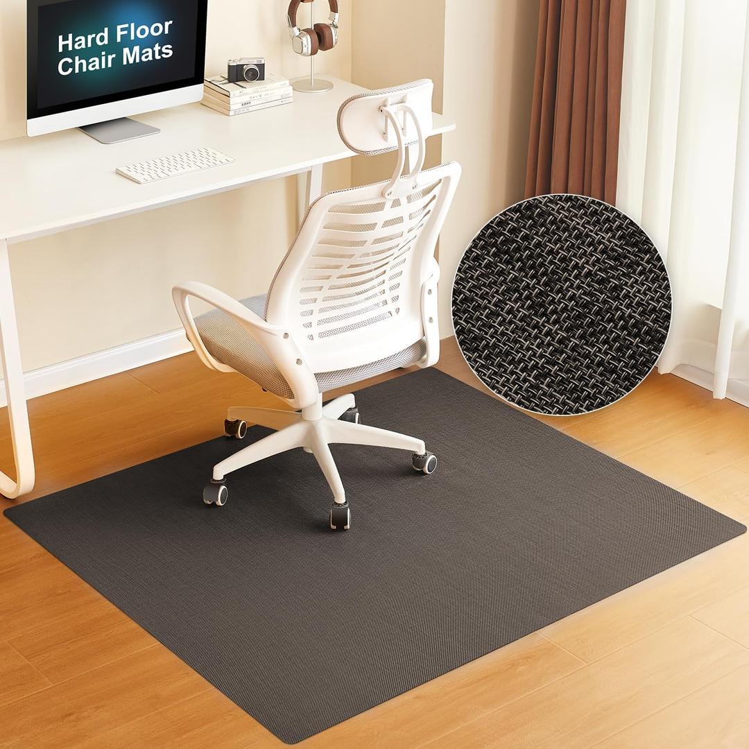 BAGAIL Office Chair Mat for Hardwood Floor, 45"x53" Heavy Duty Computer Chair Mat - Fast Flat & Smooth Glide - Non-Slip Desk Chair Floor Protector for Home Office - Dark Brown