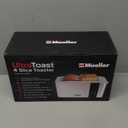 Mueller UltraToast Full Stainless Steel Toaster 4 Slice, Long Extra-Wide Slots for Bagels and Waffles, 6 Browning Levels, LED Display, Cancel/Defrost/Reheat Functions & Removable Tray, Kitchen Gadgets