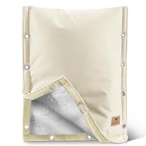 Backflow Preventer Insulation Cover - 3 Way Opening Pipe Insulation Cover for Irrigation Valve, Sprinkler Cover for Outside - Winter Freeze Protection Backflow Cover - 16" W x 20" H, Beige