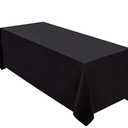 Surmente Black Tablecloth 90 x 132-inch Rectangular Polyester Table Cloth for Weddings, Banquets, or Restaurants 2 Pack