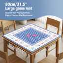 Blue Pink Chinoiserie Mahjong Mat 31.5 x 31.5 in, Grandmillennial Dice Non-Slip Noise Reduction Mahjong Table Mat for American Mah Jong Poker Card Board Games Dominoes