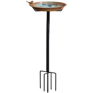 Metal Bird Bath for Outside,Birdbath & Birdfeeder 10.8inches Detachable Bird Bath Bowl Clearance