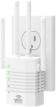 WiFi Extender Supports 105 Devices, 1.2Gbps Home Signal Booster,WiFi Extender Signal Booster with Dual Band 5GHz/2.4GHz, WiFi Booster Up to 12880 Sq.ft, EasyMesh Compatible, One Ethernet Port