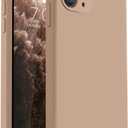 Vooii Compatible with iPhone 11 Pro Max Case, Upgraded Liquid Silicone with [Flat Edges] [Camera Protection] [Soft Anti-Scratch Microfiber Lining] Phone Case for iPhone 11 Pro Max - Light Brown