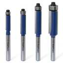 FivePears 4Pcs Flush Trim Router Bits Set 1/4 Inch Shank, Bottom Bearing Flush Cut Trim Router Bit for Woodworking, 1/4", 5/16", 3/8", 1/2" Diameter