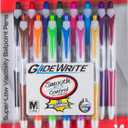 Pentel GlideWrite Ballpoint Pen, (1.0mm) Medium Line, Assorted Ink, Pack of 14 (BX910BP14M1)