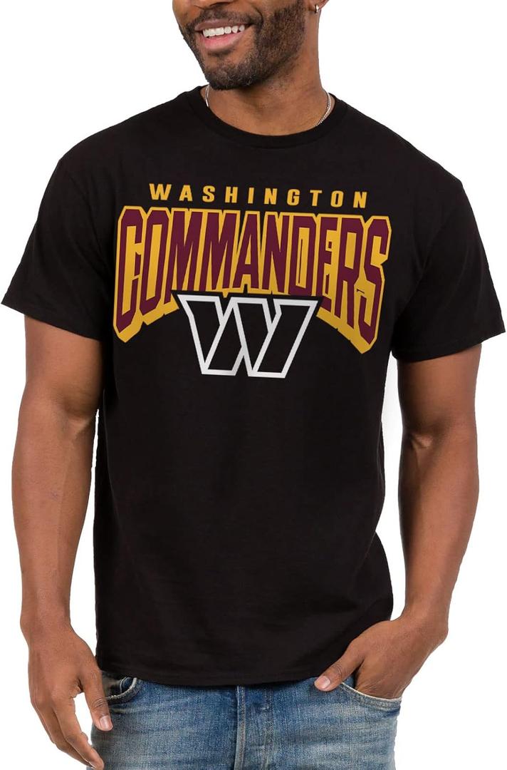 Junk Food Clothing x NFL - Bold Logo - Short Sleeve Fan Shirt for Men and Women - Officially Licensed NFL Apparel (Small, Black)