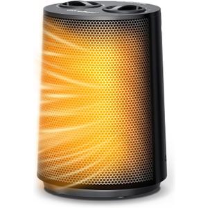 GiveBest Space Heater, 1500W Portable Heaters for Indoor Use, PTC Ceramic Heater with Heating and Fan Modes, Overheat & Tip-Over Protection, Ideal for Bedroom, Office & Desk Use, Black