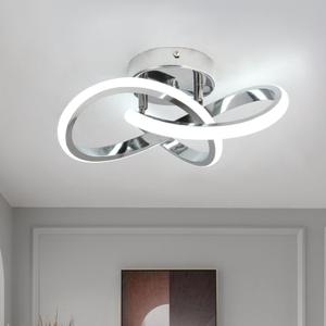 Hallway Light Acrylic Modern LED Ceiling Light Fixtures Cool White 6000K Close to Ceiling Lights for Bedroom Bathroom Kitchen Balcony Corridor Stair Aisle Curved Creative Design Celing lamp