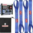 WORKPRO Soft Loop Tie Down Straps (6-Pack), 1.6" x 17", 5000 lbs Breaking Strength. Heavy Duty with Soft Loop Ends for Securing Motorcycles, ATVs, UTVs, Kayaks, Dirt Bikes - Blue