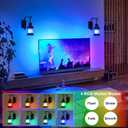 HMVPL Rustic Battery Operated Wall Sconce Set of 2, Wireless Wall Sconces with Remote Control, Rechargeable RGB Bulbs, Dimmable Retro Wall Lamp for Bedroom, 8 Colors Vintage Wall Light for Living Room