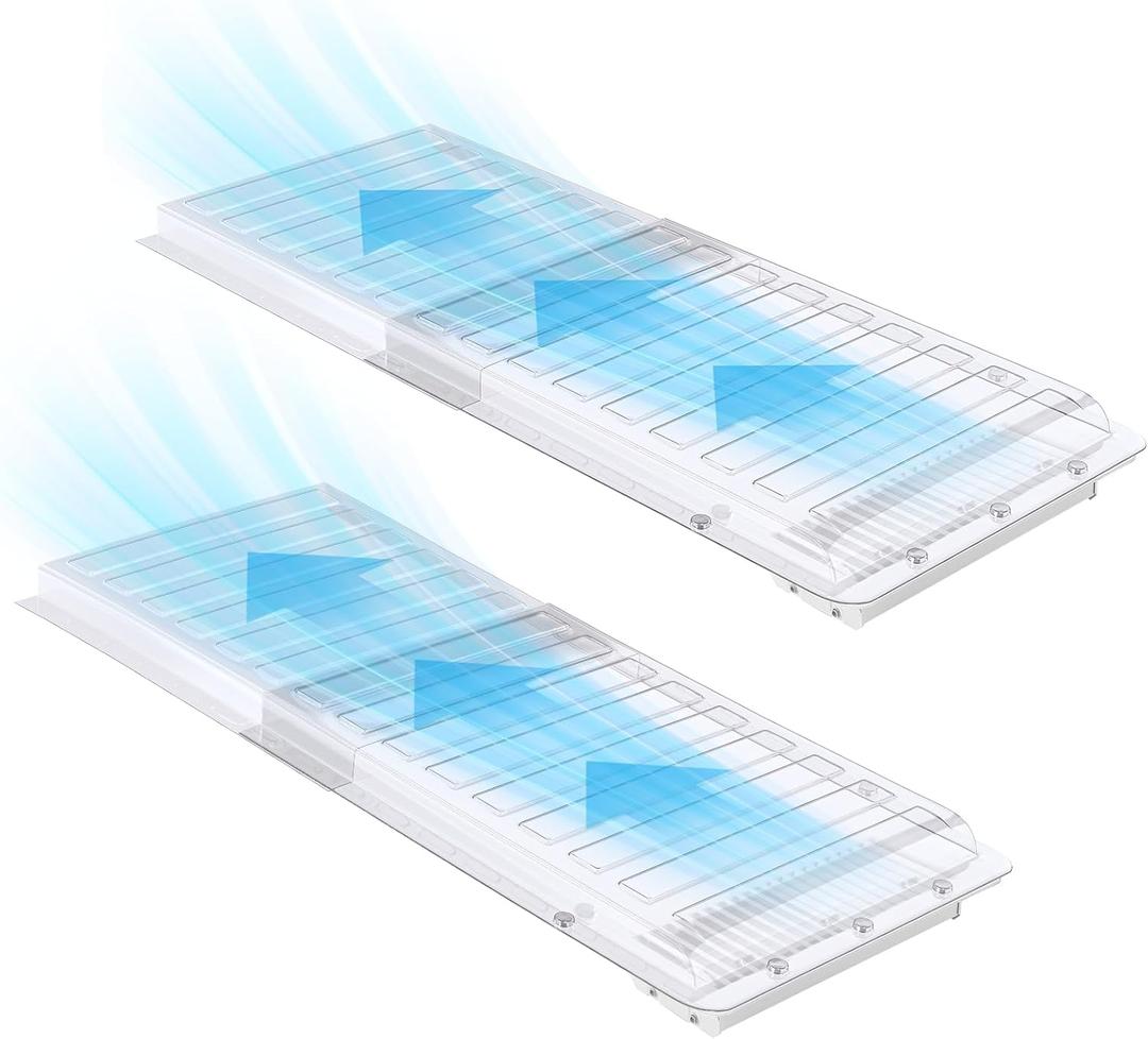 Touri 2 Pack Magnetic Air Vent Extender for Under Furniture, Upgraded Thickened Floor Vent Deflectors for Home Floor, Thick PET Material, Fits 10" to 12" Floor Registers, Extends up to 28" Long