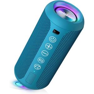 Ortizan Portable Bluetooth Speakers, IPX7 Waterproof Wireless Outdoor Speaker with 24W Loud Stereo Sound And Bluetooth 5.3, Deep Bass, RGB Lights, Dual Pairing, 30H Playtime for Home, Party