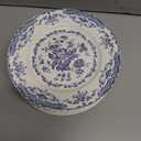 Salad Plates, Ceramic Plates Set of 6, Kitchen Plates Microwave Safe, 8.5 Inch White Plate Dessert Blue Floral