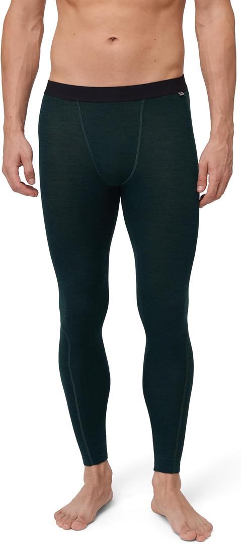 DANISH ENDURANCE Merino Wool Base Layer Pants for Men, Thermal Long Johns (Medium, Dark Green)