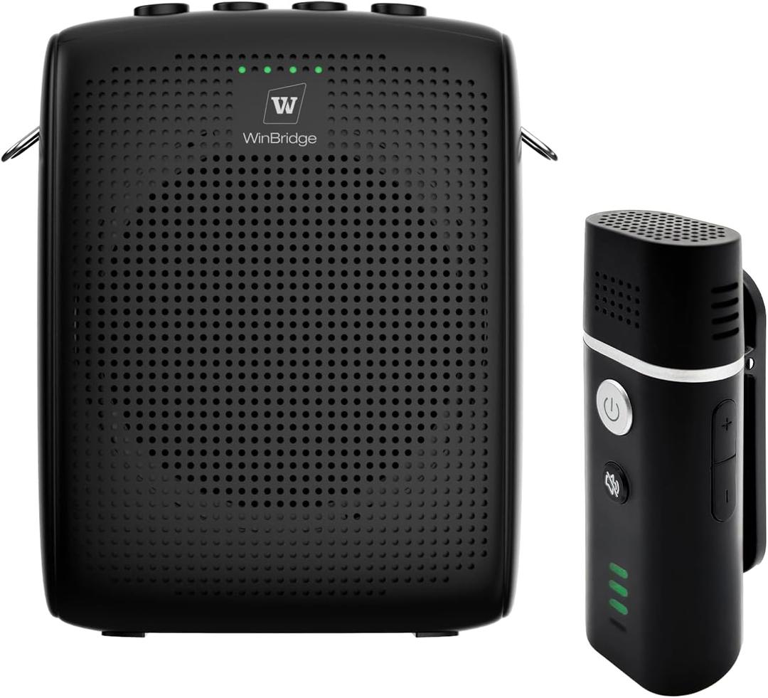 WinBridge Portable Voice Amplifier with Bluetooth Lavalier Microphone,Teacher Mic with Speaker,Wireless Lapel Amplifier for Teachers, Clip On Microphone System Bluetooth Speaker,Mini Megaphone WB006
