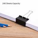 Amazon Basics Sturdy Binder Clips, Office Supplies, Large 2 in, Document Organizing, Black, 48 Count