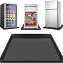 Mini Fridge Mat for Carpet, 24" x 24" x 0.8" Refrigerator Floor Protector, Under Refrigerators Silicone Mat with Raised Edge, Laundry Guards for Washer and Dryer Pan, AC Drip Pan Mat