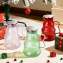 FANKAQI High Borosilicate Glass Pitcher—Christmas Tree Design, Glass Water Pitcher with Lid and Handle for Iced Tea/Lemonade/Juice, An Ideal Gift For Friends (Pink)