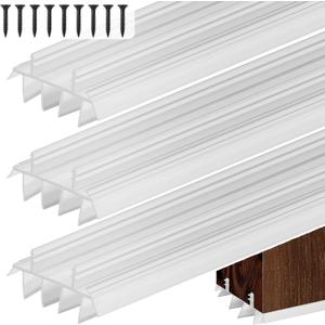 3PCS Replacement Door Bottom with Vinyl Fins 36" Long 1 3/4" Wide Threshold Seal Bottom of Door Weatherstrip Kerf Weather Stripping for 7/8" Between Barbs (White)