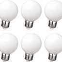 G19/G60 LED Globe Light Bulbs, 4.5W LED Filament Bulb (60W Equivalent),Warm white 2700K,Dimmable Makeup Mirror Lights for Bedroom, Modern Sputnik Chandelier Light Bulbs,E26 Base Milky Glass 6 Pack