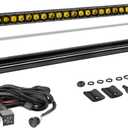 40 Inch Amber LED Light Bar Kit, AKD Part 210W OSRAM LED Slim Single Row Light Bar w/Wiring Harness Black Cover Driving Light Roof Lights for Truck UTV SUV Toyota Can-Am Honda Bronco Subaru