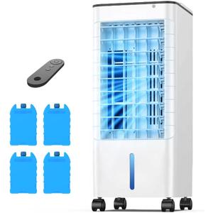 Windowless Portable Air Conditoners, 12H Timer &1.16Gal Tank, 45 Oscillation, 3-IN-1 Portable AC with Remote, 3 Modes 3 Speeds, Fast Cooling Quiet Ventless Swamp Cooler for Home, 3 Ice Packs, White