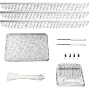 RV Furnace Vent Cover Flying Insect Screen for Camper Vents Protects RV Furnaces from Insects Stainless Steel Mesh with Installation Tool