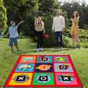 Soccer Tic Tac Toe Game - Toy Gift for Boys Girls Age 3-8, Football Bean Bag Toss Game Set for Kids Toddlers, Indoor Outdoor Backyard Party Game with Velcro Balls and Target Goal Mat (59 X 59 in)