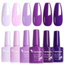 Venalisa Purple Gel Nail Polish Set - 6 Colors, Soak Off UV Gel, Salon Nail Art DIY at Home Manicure