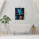 Inspirational Christian Canvas Wall Art, Blue Floral Scripture Quotes Canvas Print, Religious Home Decor, Christian Wall Art Home Decor for Living & Prayer Room 12x16 inch Framed