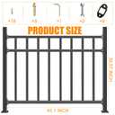 40" H x 48" W Black Upgrade Horizontal Deck Railing Kit | Heavy Duty Wrought Iron Outdoor Guard Fence Handrail | Flat Hand Rails for Porch, Balcony, Patio, Deck