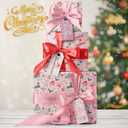 2 x GIOLAINY Pink Christmas Wrapping Paper for Girls Women Kids - Holiday Gift Wrap with Ornaments, Xmas Trees, Berries & Wreaths Designs - 4 Sheets (28 x 40 inches), Easy to Store