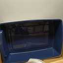 IRIS USA XX-Large Open Top Cat Litter Box with High Sided Walls Tall Scatter Shield Scoop Included Easy Clean Plastic Pan for Big Cats Kittens Multi-Cat Households 30"L x 20"W x 14"H Navy