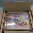 12x16 Wood Picture Frame, HD Real Glass 12x16 Ornate Natural Wooden Vintage Photo Frame, 12 by 16 Painting Poster Frame with Brown Border and Gold Distressed Rust-Like Finish for Art, Tabletop or Wall Decor (1 Pack）