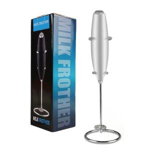 Unleash the BARISTA in you with BAZIX Milk Frother with FREE 16 TYPES of STENCIL DESIGNS worth Rs. 300 for Making Cafe Style Drinks at Home- Handheld-Battery Operated-Milk and Coffee Frother, Stainless Steel Whisk and Stand, Portable Foam Maker, Cappuccino, Lattes, and Egg Beaters