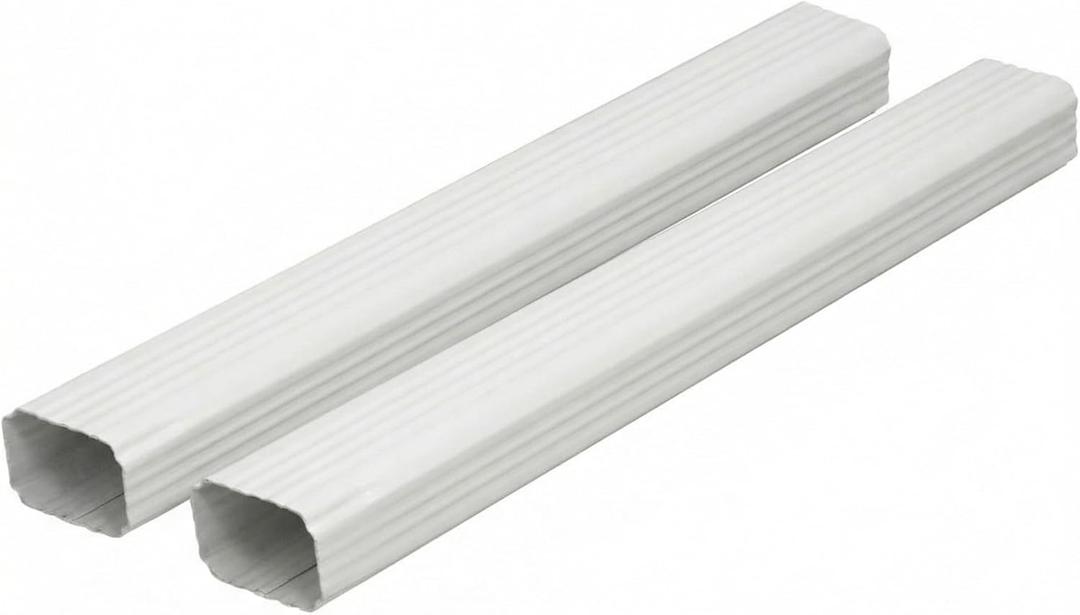 Moxweyeni 2 Pack 2 x 3 Inch, 30 Inch White Aluminum Downspout Extensions Roofing Gutter Downspout DIY Installation for Home Outdoor Drainage