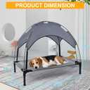 34.3'' Outdoor Elevated Dog Bed with Canopy, Raised Dogs Bed Small Medium Size Dogs with Four Ice Pack, Breathable Cooling Dog Cot Beds, Outdoor Dog Hammock Bed, Outside Pet Bed(Small)