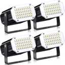 4 Pcs Halloween Strobe Light for Parties LED Strobe Light Sound Activated and Flash Speed Control with 36 RGB LED Flashing Lights DJ Lighting for Party Show Club Disco Karaoke(Black)