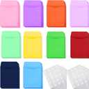 100 Pieces Library Card Envelope Colorful Small Packet Envelope Library Card Pocket with 12 Sheets Removable Adhesive Dot for Public School Office(Multi-Color)