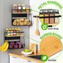 Ofiray-home Magnetic Shelf for Fridge with Wood Lid, Fruit Potato and Onion Storage Bins, Pantry Organizers & Storage, Large Container Magnetic Spice Rack for Refrigerator, Kitchen Counter, Cabinet