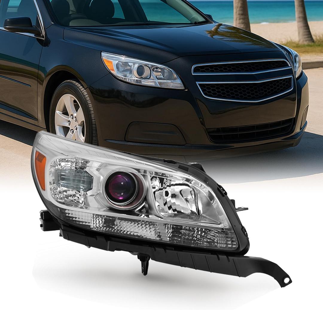 For 13-15 Chevy Malibu LT/LTZ/Eco Models Chrome Headlight Front Lamp Passenger Right Side Driect Replacement