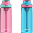 Contigo Aubrey Kids Water Bottle (20 oz (Pack of 2), Azalea & Blue Raspberry)