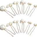 Sppry Wedding Pearl Hair Pins (12PCS) - U Shaped Hair Accessories for Bridal Women (Gold)