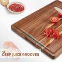 Large Acacia Wood Cutting Boards for Kitchen, 24 x 18 Inch Extra Large Wooden Cutting Board with Juice Groove, Reversible Butcher Block Cutting Board for Meat and Veggies