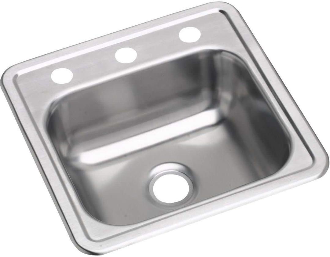 Elkay D115163 Dayton Kitchen Sink, 15 x 15 with 3.5" Drain Hole, Satin