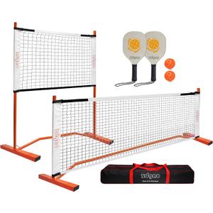 Zdgao Small Pickleball Net Set- 10FT Mini Pickleball Net, 4FT Adjustable Height Dink Training Rebounder Net with Outdoor Pickleballs, Paddles Set of 2 and Carry Bag for Driveway, Backyard